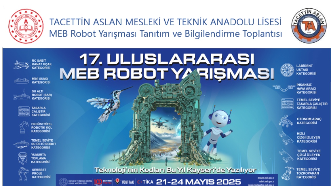 Okulumuz Toplantı Salonunda 17. MEB Robot Yarışması Tanıtım ve Bilgilendirme Toplantısı Yapıldı